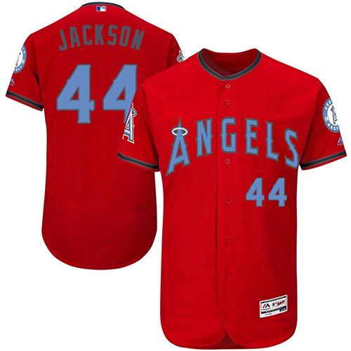Angels of Anaheim #44 Reggie Jackson Red Flexbase Authentic Collection Father's Day Stitched MLB Jersey